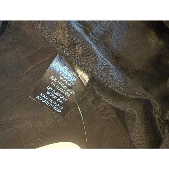 NEW! Nili Lotan 6 Slouchy Wool $575 Casablanca Dress Pants Pleated Crop Black - Picture 9 of 9